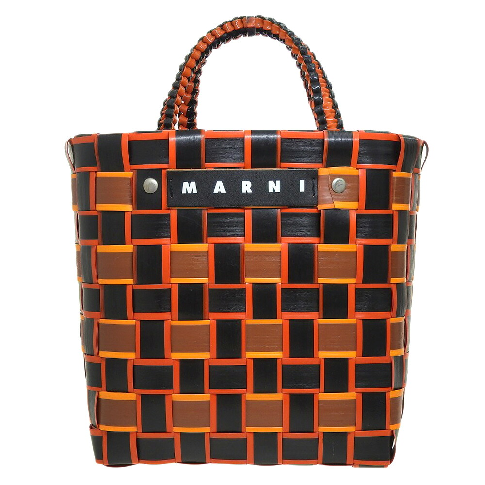 新着【中古】超美品 マルニ 2021年 渋谷パルコ限定品 フラワー マーケット バスケット ハンド バッグ カゴ マルチカラー レディース 旅 数回使用程