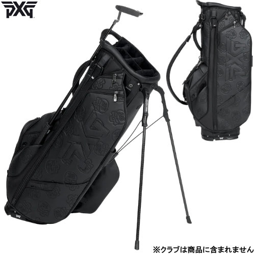 PXG 軽さ キャディバック デラックスハイブリッドスタンドバッグ Deluxe Hybrid Stand Bag 10.5型 ダークネスブラック/スカル【日本置き目品】