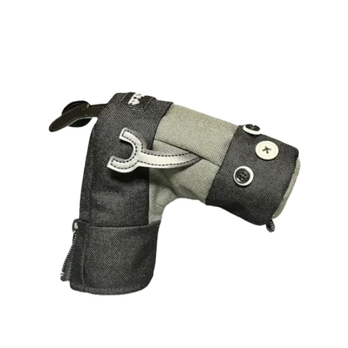 【お買い物マラソン限定！2人に1人最大P100%バック】エヌ.イー.ヒュッテ N.E.Hutte ロボット型 パターカバー ブラックダークグレー ピン型用 ヘッドカバー｜ゴルフショップ　ウィザード