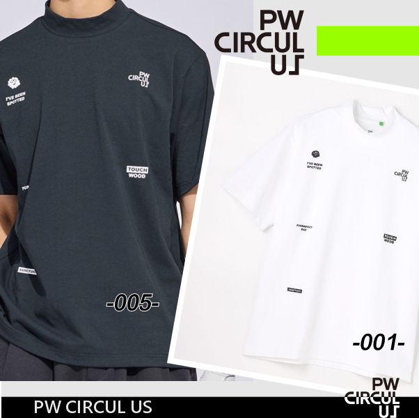 【春新！PW CIRCULUS・ピーダブリュサーキュラス】 【吸水速乾＝UVカット＝ストレッチ】 メンズ ベーシックモックT ◆半袖シャツ【KHPNLM-0415】