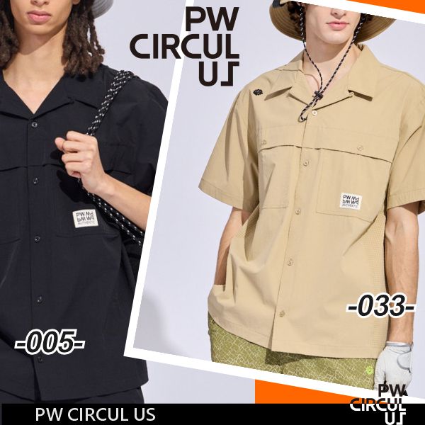 【春新！PW CIRCULUS・ピーダブリュサーキュラス】\u003cBR\u003e【UV撥ねのける＝伸ばすこと】\u003cBR\u003eメンズ ダブル隠しサファリ半袖プルオーバー\u003cBR\u003e【KHPNLM-0535】【B-61】【SUM1】