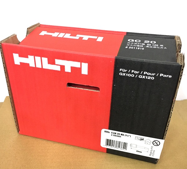 【楽天市場】HILTI ヒルティ GX120用 ガスピン 800本 X-GN 20MX + ガス缶2本セット：GOOD TOOLS 楽天市場店