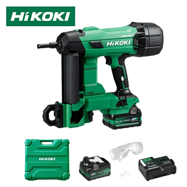HiKOKI コードレスコンクリート釘打機 充電式 36V 18V NC1840DA(2XPZ)(NN) コードレス バッテリー2個 充電器 専用ケース 本体のみ 15～40mm 対応 コンクリート ネイラ ブラシネス ハイコーキ(旧日立工機)