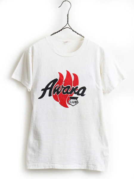 【4/8 最大半額セール×ポイント5倍】 60s ビンテージ ★ Champion チャンピオン Awana CLUBS 染み込み プリント 半袖 Tシャツ ( メンズ 男性 M ) 古着 60年代 ランタグ ホワイト| 【USA古着】【古着】 中古 ホワイト レッド 赤 半袖Tシャツ プリントTシャツ トップス カッ