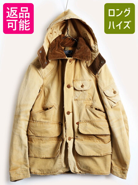 人気満点 ビンテージ加工 S Polo ポロ ラルフローレン 襟 コーデュロイ 収納フード コットン ダック ハンティング ジャケット メンズ 中古 Ralph Lauren ハンティングジャケット ジャンパー カバーオール 男性 ブラウン 茶 パーカー 無地 ダメージ加工 Talon