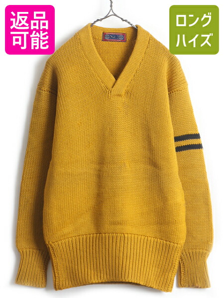 7 1 24h限定10 Off 8倍 40s ビンテージ Spalding スポルディング Vネック ウール レタード 長袖 ニット セーター 男性 メンズ M 程 古着 マスタード アワード 中古 ニットセーター 長袖ニット 長袖セーター アワード リブ長 袖ライン ライン入り ウールセ Mozago Com