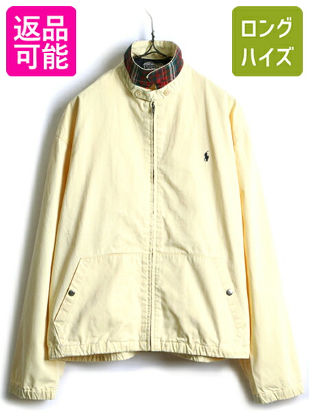 大感謝セール メンズファッション コート ジャケット 古着 M メンズ ジャケット スイングトップ コットン ポニー刺繍 ラルフローレン ポロ Polo オールド 90 S 90年代 アメカジ 黄 ワンポイント イエロー ライト アウター コットンジャケット フルジップ