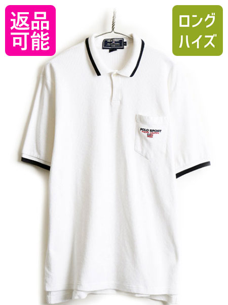 00s 劇甚号数 Xl Polo Sport ポロスポーツ ラルフローレン ポケット付き添い 鹿の子 半袖 ポロジャージー メンズ 古着 ポロ 星条ピン ロゴタイプ Us古着 中古 丁年 年寄りの ラルフ Ralph Lauren ワップル サーマル 半袖ポロシャツ 半袖シャツ 一骨子 白いこと 白さ