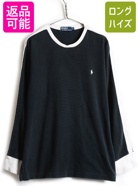90s 壮大サイズ Xl 好評 モノ音調 Polo ポロ ラルフローレン V素首 2トーン 長袖 サーマル Tシャツ メンズ 古着 90年身代り ロンt 中古 Ralph Lauren ラルフ 紳士 サーマルtシャツ ワッフル 条目 子馬刺しゅう 墨ぞめ 白人 無法者 純白 長袖tシャツ ロゴ