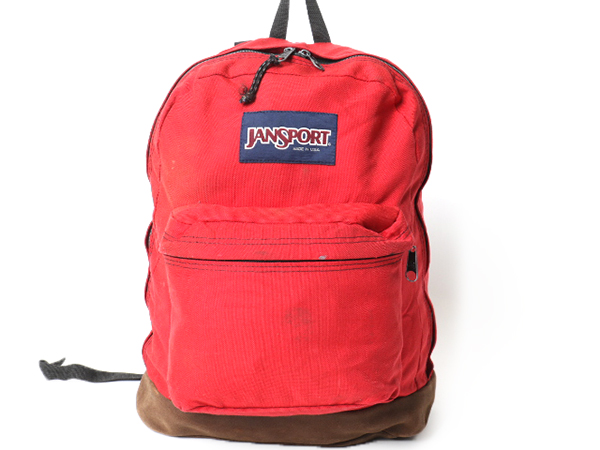 6 15 6h限定 ポイント12倍 90s Usa製 Jansport ジャンスポーツ 本革 レザー ボトムレザー ナイロン リュック サック バックパック デイパック 90年代 アメリカ製 Us古着 中古 メンズ レディース 男性 女性 男女兼用 Made In Usa レッド 赤 ブラウン 茶 カバン