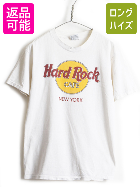 6 15 6h限定 ポイント12倍 90 S Usa製 希少サイズ S ハードロックカフェ New York プリント 半袖 Tシャツ メンズ レディース L 古着 90年代 Hard Rock Cafe 白 Us古着 中古 アメカジ アメリカ製 ハードロック プリントtシャツ ロゴtシャツ 半袖tシャツ ホワ