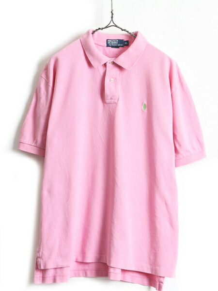 90 S 大きいサイズ Xl Polo ポロ ラルフローレン 鹿の子 半袖 ポロシャツ 男性 メンズ 古着 90年代 半袖シャツ ピンク ワンポイント Us古着 中古 オールド ラルフ Ralph Lauren カノコ 半袖ポロシャツ ポニー刺繍 オーバーサイズ ビッグサイズ ビッグシルエット 無地