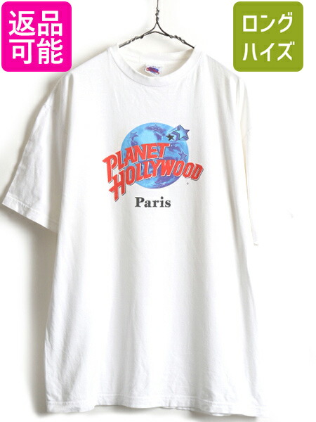 90 S Usa製 プラネットハリウッド ロゴ プリント 半袖 Tシャツ メンズ レディース L 古着 90年代 Planet Hollywood 白 アメリカ製 Us古着 中古 オールド 半袖tシャツ ロゴtシャツ プリントtシャツ ビッグロゴ 企業物 当時物 企業 アメカジ ホワイト 白t 白tシャツ