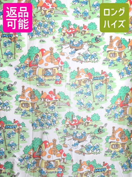 8 9 リメイク マラソン中 7倍 特大 ベットシーツ 166cmx232cm Usa製 生地 Smurf スマーフ プリント フラットシーツ シーツ リメイク ハンドメイド 大判 ツイン アメリカ製 ビンテージ Us古着 大判生地 生地 大判サイズ キャラクター ベットシーツ カバーシーツ