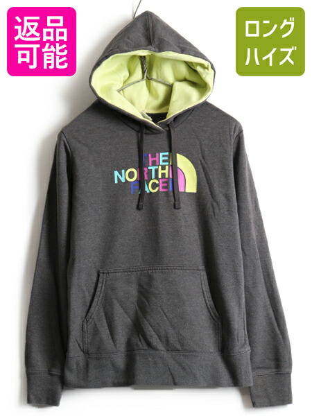 ノースフェイス ロゴ プリント 2トーン スウェット フード パーカー レディース 女性 M 古着 トレーナー スエット The North Face Us古着 中古 プルオーバー プリントパーカー フードパーカー ロゴパーカー フーディー アウトドア ノース 裏起毛 チャコールグレー