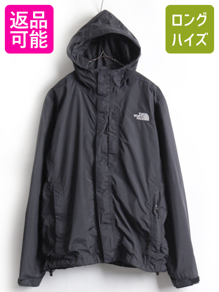 人気 黒 ノースフェイス Hyvent メッシュ ライナー付き フード パーカー ナイロン ジャケット メンズ M 古着 The North Face マンパ 中古 男性 ノース ジャンパー ナイロンジャケット ワンポイント ロゴ刺繍 ハイベント マウンテンパーカー ブラック パッカブル