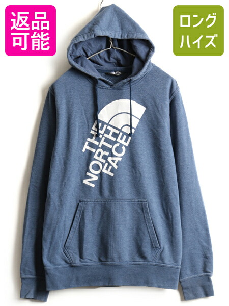 10 1 34h限定10 Off ノースフェイス ロゴ プリント スウェット フード パーカー メンズ M 古着 The North Face トレーナー スエット 裏起毛 ネイビー 紺 Us古着 中古 男性 ノース アウトドア プルオーバー スウェットパーカー フードパーカー ロゴパーカー プリ Ice Org Br