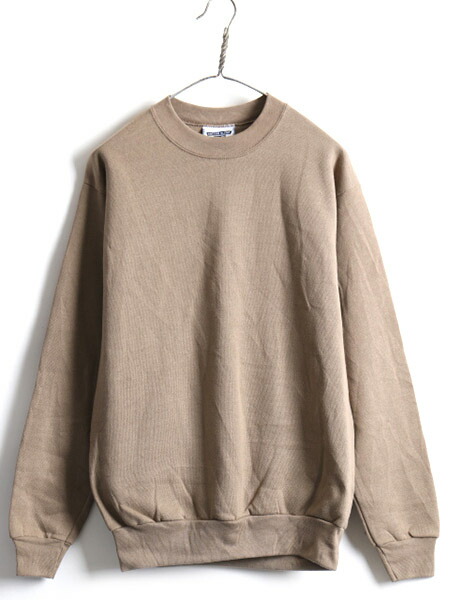デッドストック 90 S 希少サイズ S リー Lee クルーネック 無地 スウェット トレーナー メンズ 男性 90年代 カーキ スエット 裏起毛 新古品 新品 Nos デッド オールド スウェットトレーナー 無地スウェット プルオーバー ソリッド 薄手 ワーク Cotton Blend アメカジ