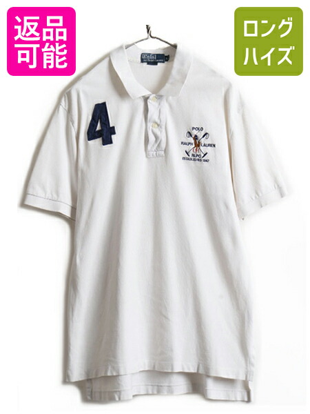 90s ミドルポニー ■ POLO ポロ ラルフローレン 鹿の子 半袖 ポロシャツ ( メンズ L ) 古着 90年代 オールド 半袖シャツ ナンバリング 白| 中古 90's ラルフ RALPH LAUREN 半袖ポロシャツ カノコ コットン コットンシャツ ポニー刺? プルオーバー ホワイト アメカジ