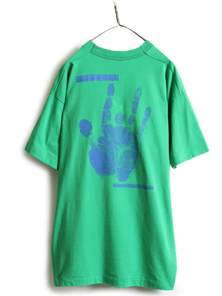 90s USA製 ★ グレイトフルデッド ジェリー ガルシア 手形 プリント 半袖 Tシャツ XL / 90年代 GRATEFUL DEAD バンド シングルステッチ 緑| 古着 中古 90's オールド アメリカ製 オフィシャル ロック ロックTシャツ バンドTシャツ バン
