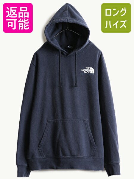 ノースフェイス プリント スウェット フード パーカー メンズ L / 古着 The North Face スエット プルオーバー 裏起毛 トレーナー ブルー main image 0