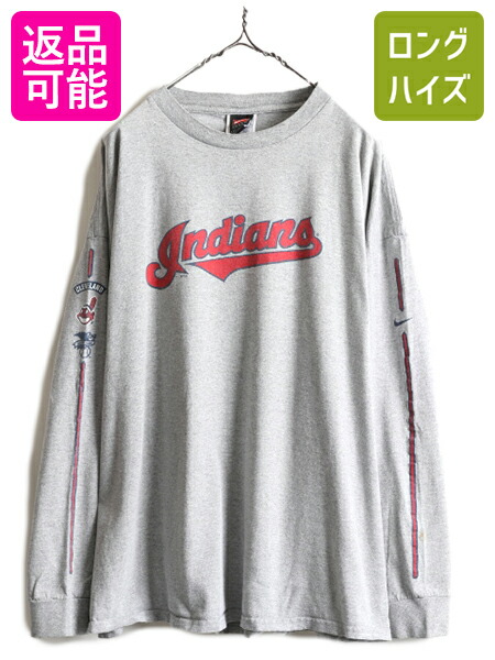 【楽天市場】【107 マラソン 最大半額andポイント5倍】 00s 大きいサイズ 2xl ナイキ Mlb オフィシャル インディアンス 長袖 Tシャツ メンズ Xxl Nike 7429