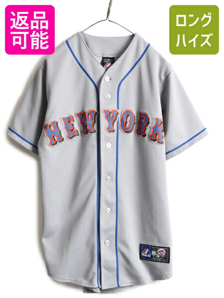 メッツ ベースボール シャツ メンズ L / MLB オフィシャル マジェスティック 大リーグ ユニフォーム ゲームシャツ 半袖シャツ ジャージ 白 main image 0