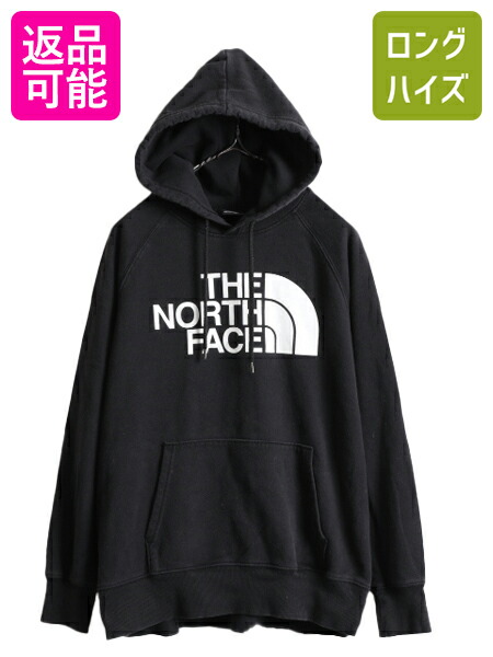 ノースフェイス 両面 プリント スウェット フード パーカー レディース L 古着 The North Face プルオーバー 裏起毛 トレーナー アウトドア THE NORTH FACE - ノースフェイス 両面 プリント スウェット フード
