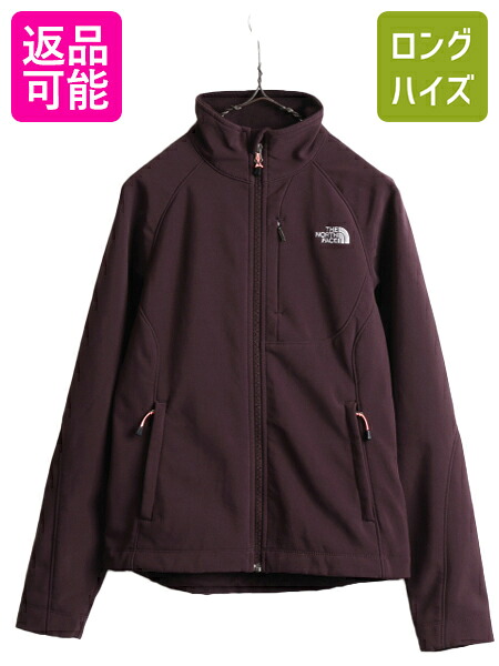 US企画 ノースフェイス TNF APEX ソフトシェル ジャケット レディース S / 古着 The North Face アウトドア エイペックス 裏 フリース 防寒| 中古 日本未発売 ノース ジャンパー ブルゾン フルジップ ジップアップ ハイネック ワンポイント ロゴ刺繍 パープル 紫 ボルドー｜古着ヴィンテージショップLong his