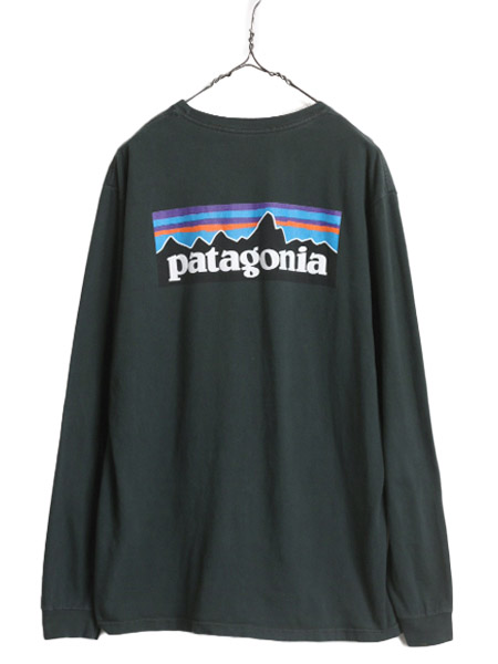 18年製 パタゴニア 両面 プリント 長袖 Tシャツ メンズ L / Patagonia アウトドア ロンT フィッツロイ P6 バックプリント ロングスリーブ
