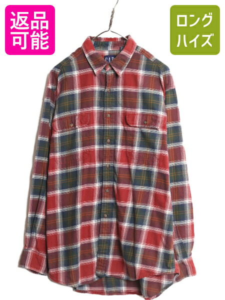好配色 90s 旧タグ オールド GAP ネルシャツ 緑×黒 L 好配色 90s 旧タグ オールド GAP ネルシャツ 緑×黒 L