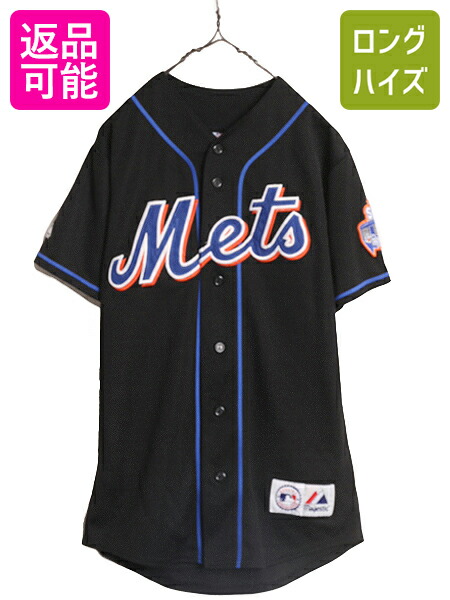 MLB オフィシャル MIRAGE メッツ ベースボール シャツ メンズ M 古着 ユニフォーム ゲームシャツ メジャーリーグ 半袖シャツ コットン 野球 MLB オフィシャル MIRAGE メッツ ベースボール シャツ メンズ M