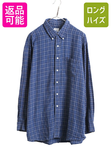 【美品】 Brooks Brothers 長袖 リネン調コットンシャツ Brooks Brothers ブルックスブラザーズ リネン&コットン