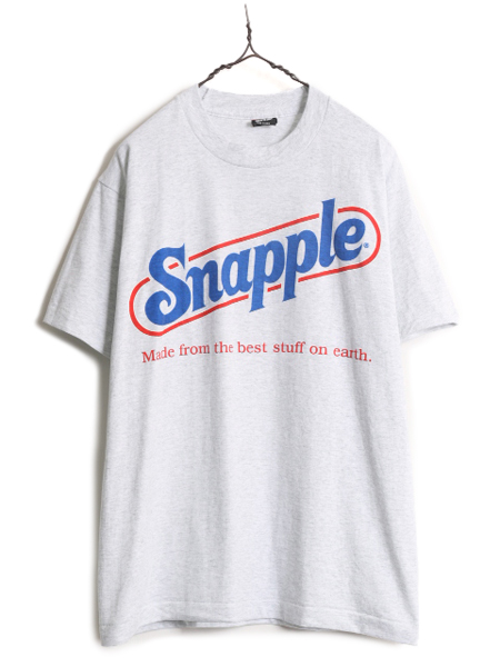 90s USA製 Snapple 企業 ロゴ プリント Tシャツ メンズ L / 90年代 オールド 企業物 当時物 半袖Tシャツ グラフィック シングルステッチ 灰| 古着 中古 アメリカ製 米国製 90's 半袖Tシャツ プリントTシャツ プリントT 霜降り グレ
                  