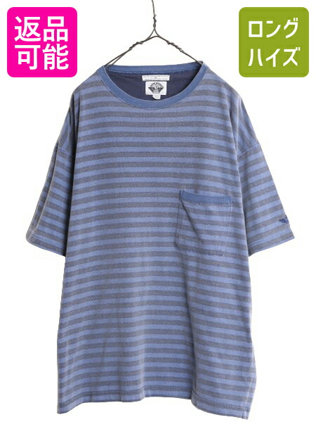 【4/14 25名様限定1000円OFFクーポン】 90s USA製 ドッカーズ リーバイス ポケット付き ボーダー Tシャツ メンズ XL 古着 90年代 オールド LEVIS DOCKERS ツートーン 大きいサイズ| 中古 90's アメリカ製 Levi's ヘビーウェイト 半袖Tシャツ ポケットTシャツ ボーダーTシャ