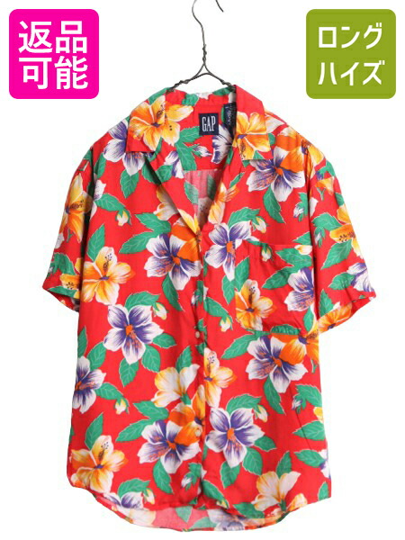 楽天市場】90s □ OLD GAP オープンカラー コットン アロハ