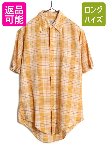 【4/9 最大半額セール×ポイント5倍】 60s ★ BEEKMAN IVY LTD チェック 3点留め ボタンダウン シャツ メンズ S / 60年代 ヴィンテージ コットン 半袖シャツ ポケット付き スリム| 古着 中古 60's ビンテージ アイビー テーパード BD ボタンダウンシャツ BDシャツ コットン 8,140円