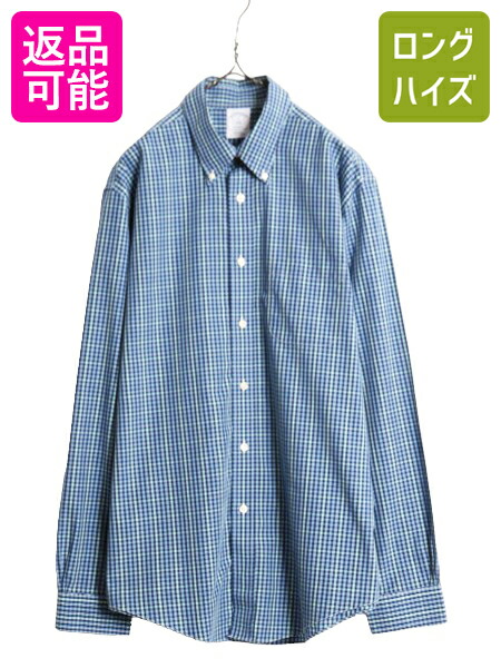 【4/12 24h限定777円OFFクーポン!】 ブルックスブラザーズ チェック 長袖 ボタンダウン シャツ メンズ L Brooks Brothers ノーアイロン ワイシャツ ポケット付き マルチカラー| 古着 中古 ブルックス REGENT 長袖シャツ Yシャツ チェックシャツ コットンシャツ ボタンダウン