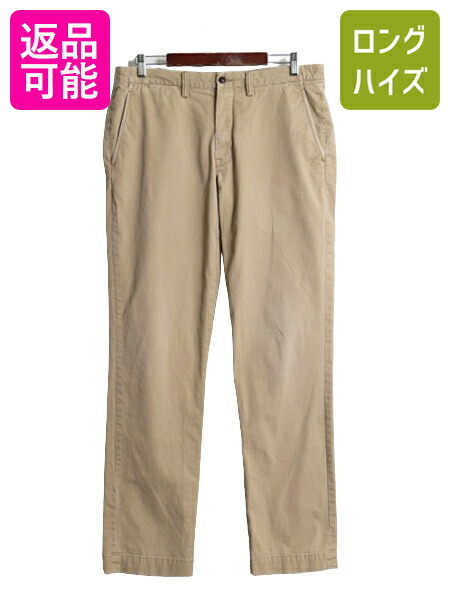 【4/12 24h限定777円OFFクーポン!】 ポロ ラルフローレン チノ パンツ メンズ 34 34 / 古着 スラックス チノパン ストレート ノータック アーミー タイプ ストレッチ コットン| 中古 POLO RALPH LAUREN チノパンツ タックなし 5ポケット ミリタリー ボトムス トラウザー ジ