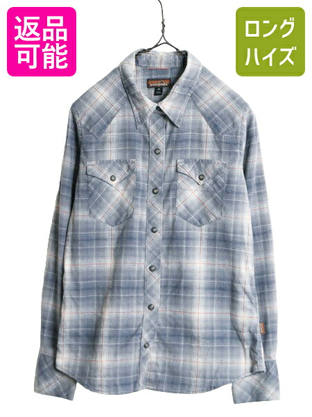 【4/16 マラソン限定クーポン×P5倍!】 18年製 パタゴニア ウエスタン スナップ シャツ レディース XS Patagonia アウトドア 長袖シャツ チェック ストレッチ ヘンプ ポケット付き| 古着 中古 ウェスタン ウエスタンシャツ チェックシャツ 総柄シャツ カジュアルシャツ ロン
