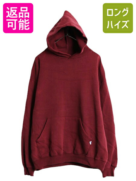【4/9 最大半額セール×ポイント5倍】 90s ラッセル 無地 スウェット フード パーカー メンズ レディース XL / 90年代 オールド RUSSELL プルオーバー トレーナー 裏起毛 エンジ| 古着 中古 90's 大きいサイズ ソリッド スウェットパーカー スエット ラッセルアスレチック 5,852円
