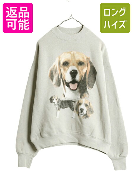 90s 犬 スウェット 古着 90s USA製 犬 ラブラドール レトリーバー アニマル