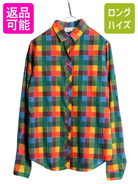 【45RPM】レーヨン　ギンガムチェック柄　半袖シャツ　日本製L◆古着ビンテージ 60s Herald ギンガムチェック vintage BD shirt L | 古着屋