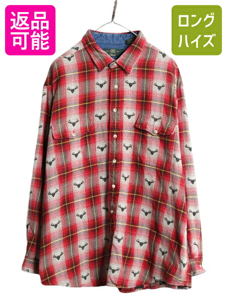 ORVISオービス　ヘビーフランネルチェックシャツジャケット　エンジ XL古着. 楽天市場】60's ビンテージ ☆ BIG MAC オンブレ チェック 長袖