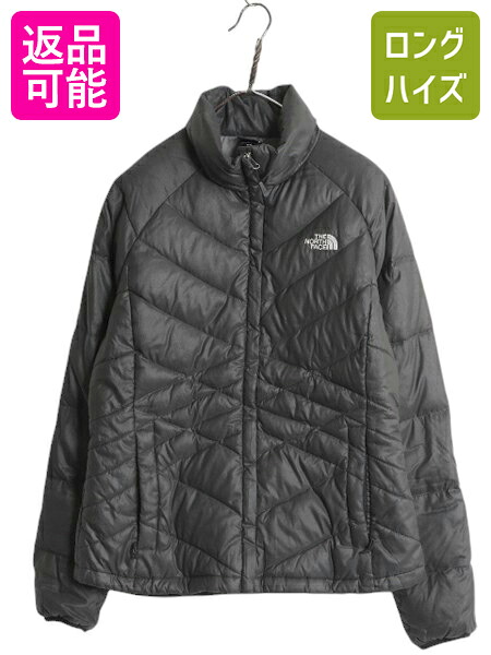 【7/22 400円OFFクーポン&times;ポイント5倍】 US企画 ノースフェイス ナイロン ダウン ジャケット レディース M / The North Face ジャンパー 550 フィル ハイネック キルティング 濃灰| 古着 中古 日本未発売 アウトドア フルジップ ダウンジャケット ナイロンジャケット ブル｜古着ヴィンテージショップLong his