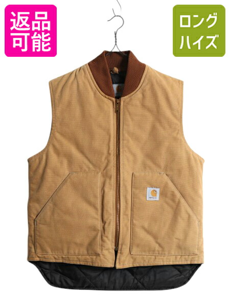 Carhartt キルティングベストMADE IN USA 腰ゴムブラウン
