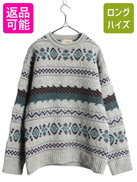90sL.L.Beanコットンジャカードニット総柄フェアアイル調Mアウトドア 楽天市場】□ LLBEAN エルエルビーン フェアアイル 総柄 コットン 長袖