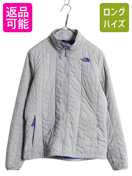 【7/22 400円OFFクーポン&times;ポイント5倍】 US企画 ノースフェイス 中綿 キルティング ナイロン ジャケット レディース L / 古着 The North Face ジャンパー フルジップ アウトドア 灰| 中古 日本未発売 ノース 中綿ジャケット ブルゾン キルティングジャケット ナイロンジャ｜古着ヴィンテージショップLong his