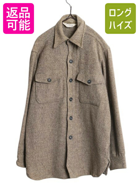 楽天市場】60s ☆ 無地 ウール CPO シャツ メンズ S 程 古着 60