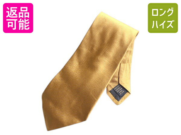 【4/15 25名様限定1000円OFFクーポン】 USA製 高級 100% シルク ブルックスブラザーズ ネクタイ / BROOKS BROTHERS MAKERS 無地 ゴールド 金色 ビジネス トラッド ワイド シンプル| 古着 中古 アメリカ製 ブルックス メイカーズ ブランド カジュアル SILK ワイドタイ フォー